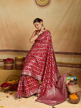 KcPc New Dola Silk Bandhani Style With Zari Weaving Work Saree GAN