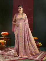 Pure Khaddi Georgette Royal Meenakari Traditional Saree with Blouse Piece 1