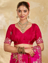 Buy New Premium Designer Saree With Embroidery Work KcPc