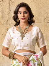  Kashida Embroidery Banarasi Zari Border Saree