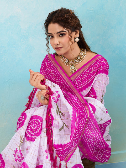 Buy Banbhani Saree With Kota Doria 