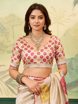 KcPc New Elegant Jute Silk Bandhani Casual Saree GAN