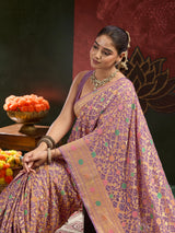 Pure Khaddi Georgette Royal Meenakari Traditional Saree with Blouse Piece 4