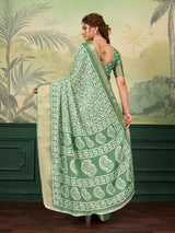 Buy Printed Style With Zari border Saree