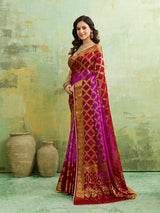 KcPc Gharchola Banarasi Silk Fabric With Heavy Zari Work Saree KML Rani Red