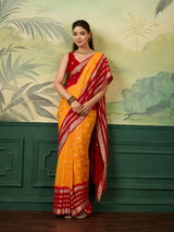 KcPc New Pure Georgette Jaipuri Tie Dye Zari Weaving Saree