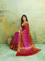 KcPc Gharchola Banarasi Silk Fabric With Heavy Zari Work Saree KML Rani Red