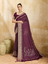 KcPc Beautiful Viscos Silk Bandhani PrintAari tari work Saree Green GAN