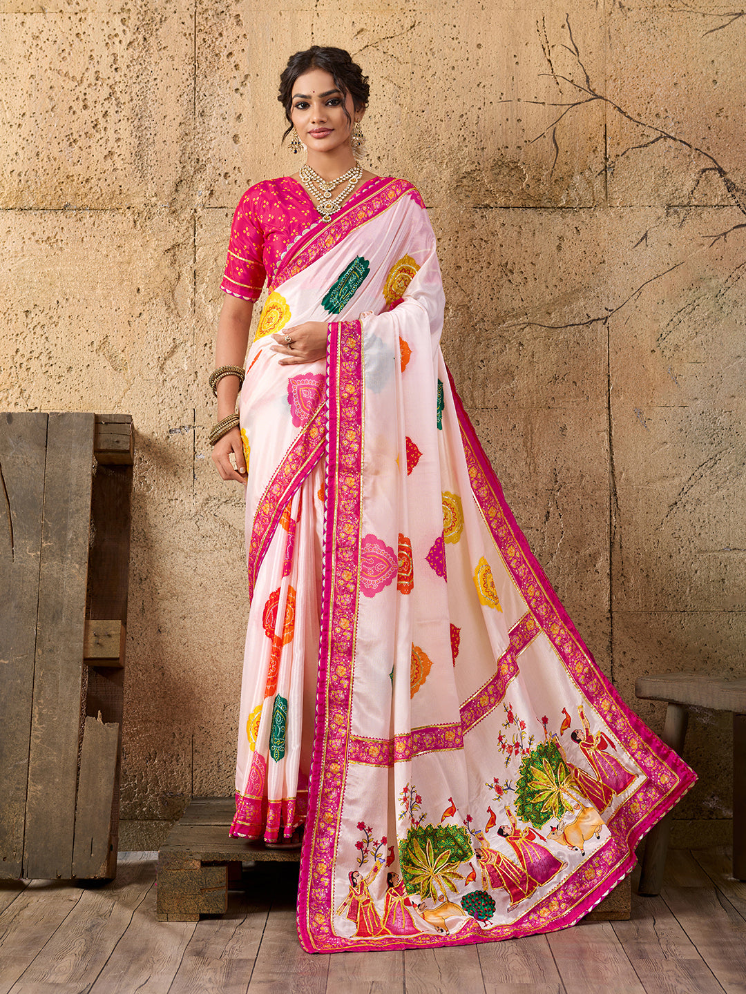 Buy Elegant Kalamkari Style Saree With Festive Special KcPc