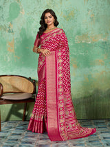 Buy New Launch Cotton Silk Printed Style With Daily Wear Pink Saree