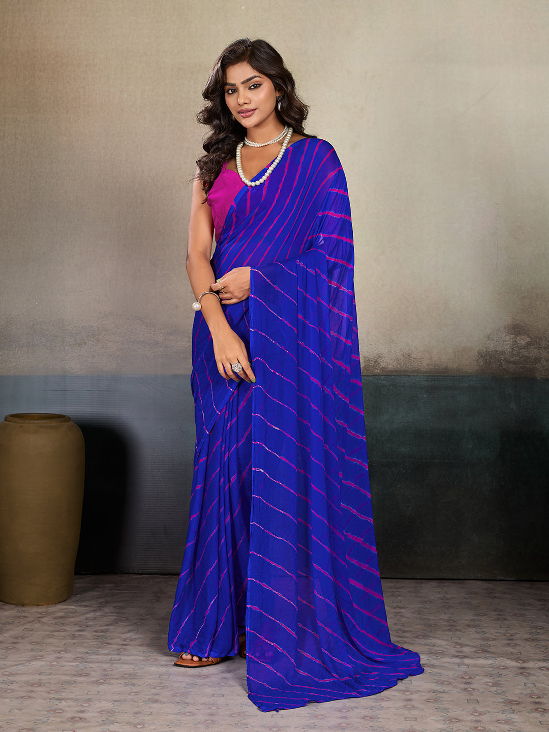 Buy New Chiffon Leheriya Style With Casual Wear Saree