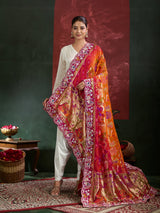 KcPc Khaddi Georgette kalamkari Style Wth Embroidery Work Dupatta TUF