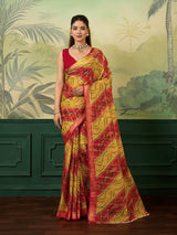 Buy Ghatchola Saree With Bikaneri bandhej Work 
