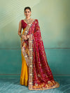 KcPc Royal Gaji Silk Bandhani Pila Chunri with Fine Zardosi Work With Silver CoinsMNL