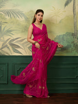 KcPc Chiffon Traditional Saree with Cutdana Embroidery Work