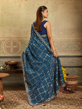 KcPc New Dola Silk Bandhani With Gota Patti Work Border Work Saree SWA