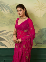 KcPc Chiffon Traditional Saree with Cutdana Embroidery Work