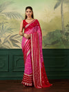 KcPc Pure Georgette Jaipuri Tie Dye Zari Weaving Saree
