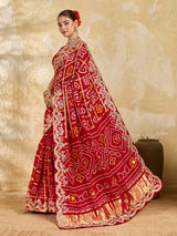 Buy Gaji Silk Saree With Bandhani Style Gota Patti Work KcPc 
