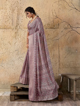 Buy Ajrakh style With Ajrakh HandPrint Work Saree