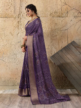Cotton silk Ajrakh styleSaree 