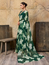 KcPc Latest New Pure Georgette Flower Printed Style Saree SUN