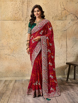 Gotapatti thread work chunri saree