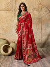  silk Dimond Work Saree in redcolour