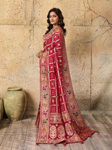 Georgette Gharchola Bandhej Cutdana Gotapatti Work Saree