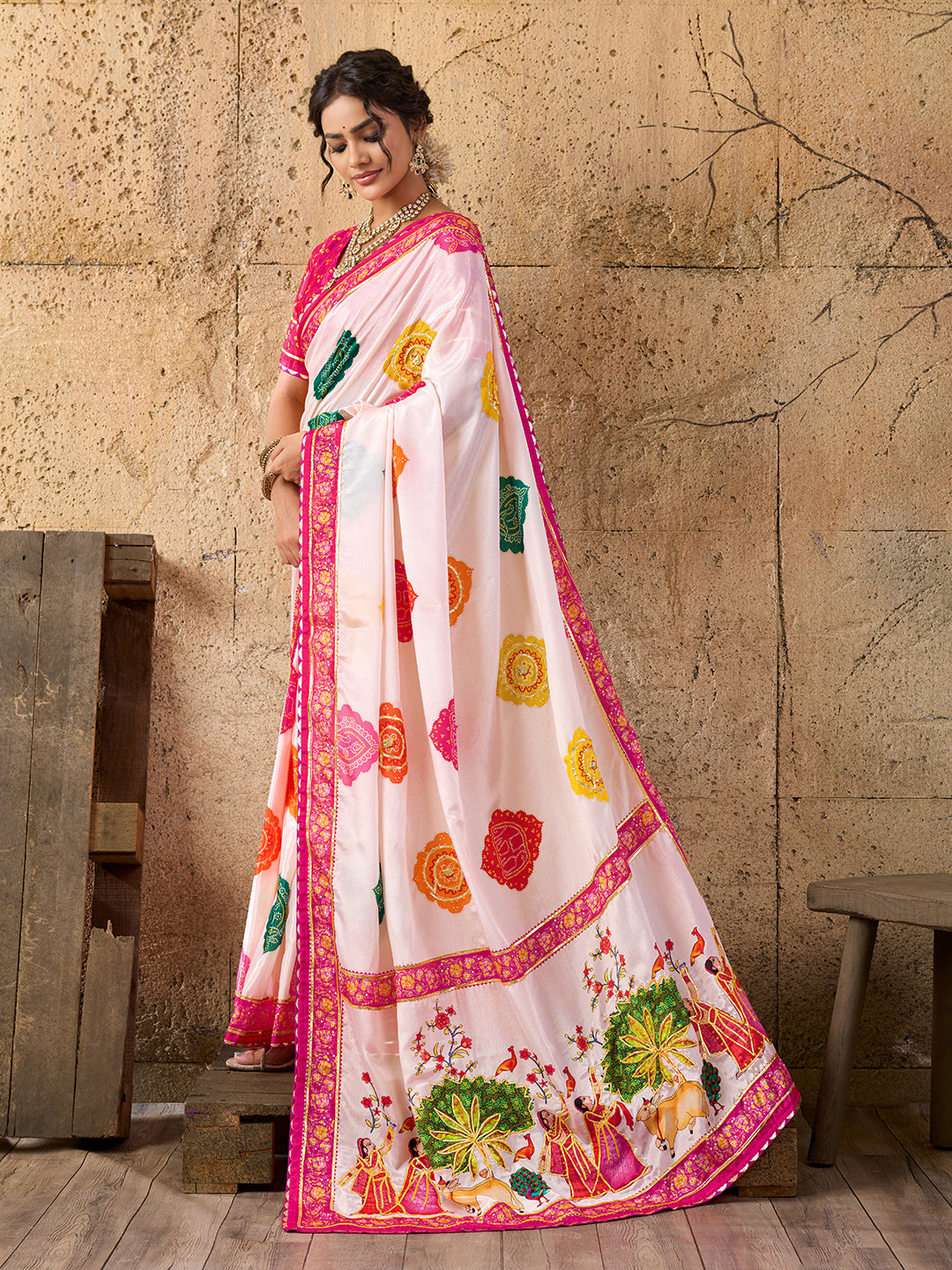 Buy Elegant Kalamkari Style Saree With Festive Special KcPc