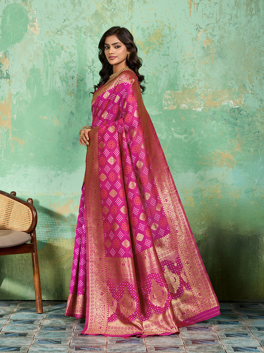 Buy Latest Bandhani Saree With Casual Wear