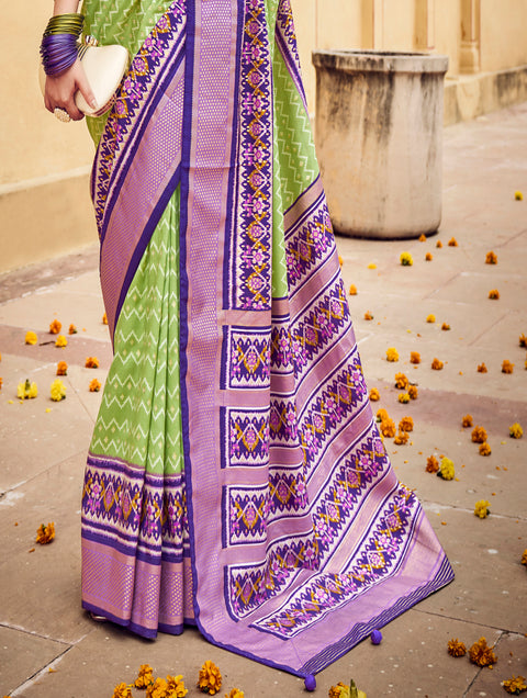 KcPc Latest Pashmina Cotton Silk Saree STR Green