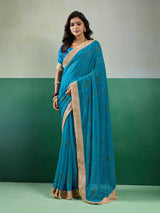 KcPc Premium Georgette Bandhani Saree for Festive Wear KDN