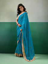 KcPc Premium Georgette Bandhani Saree for Festive Wear KDN