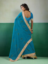 KcPc Premium Georgette Bandhani Saree for Festive Wear KDN