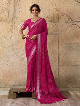  Light Weight Chiffon Bandhani Print Saree 