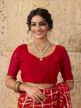 Pure Georgette saree in red colour
