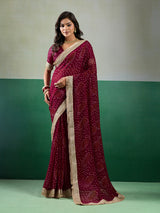 KcPc Festive Special Bandhani Style Georgette Saree KDN