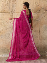 Light Weight Chiffon Bandhani Print Saree 