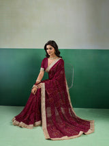 KcPc Festive Special Bandhani Style Georgette Saree KDN