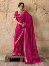  Light Weight Chiffon Bandhani Print Saree 