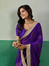 KcPc Premium Georgette Bandhani Saree for Festive WearKDN