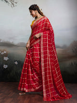 KcPc Pure Georgette Banarasi Gharchola Red Tone Karwachauth Special Saree KRN