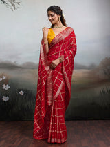 KcPc Pure Georgette Banarasi Gharchola Red Tone Karwachauth Special Saree KRN