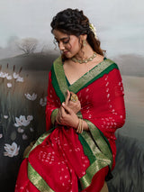 KcPc New Arrival Moos Chiffon Georgette Bandhani Sarees KDM
