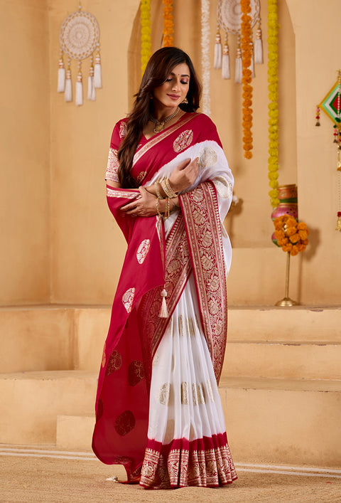 Buy Georgette Saree Banarasi Panetar Style KcPc 