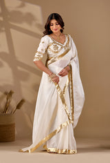 Buy Creapsilk Saree With Gotapatti Work KcPc 