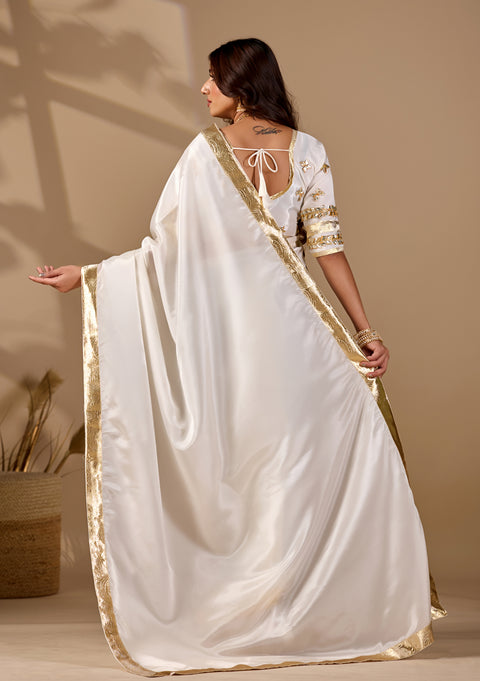 Buy Creap  silk Saree With Gotapatti Work KcPc 
