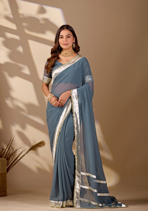 Buy New Stylish Saree with Rich Gota Border Work KcPc