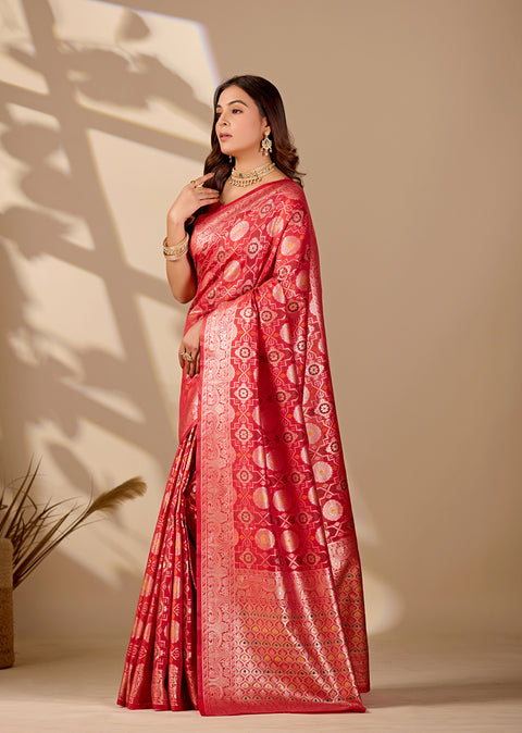 Buy Festive Bandhani Style Dola Silk Saree Kcpc Image